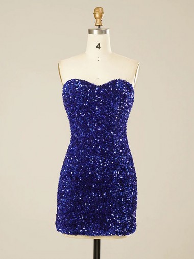 Velvet Sequin Short Sweetheart Sheath Prom Dress Stockport