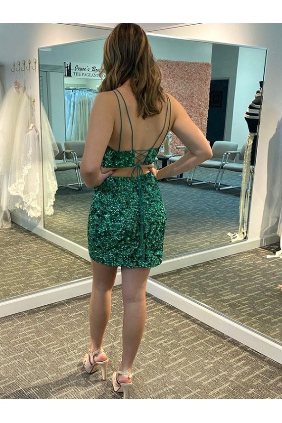 Velvet Sequin Short V-Neck Sheath Formal Dress Stockport