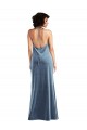 Stretch Velvet V-Back Long Cowl Neck Sheath Bridesmaid Dress / Evening Dress Stockport
