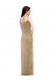 Stretch Velvet Long One Shoulder Champagne Sheath Black Tie Evening Gown / Prom Dress / Bridesmaid Dress Stockport